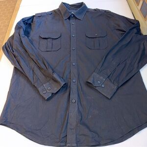 Red Level Nine Men's Black Button Down Shirt Size Xxl Utility Cargo Safari‎ 2xl